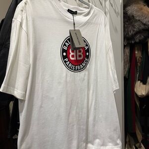 Balenciaga white red and black tshirt